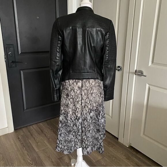 Audrey 3+1 Gray Snakeskin Print Midi Slip Dress with Strappy Open Back Size S - Picture 4 of 9